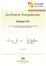 Zertifizierter Energieberater, Andreas Fritz