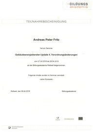 Seminar Gebäudeenergieberater-Update 4 (Verordnungsänderungen), Andreas Fritz