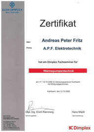 Dimplex Fachseminar für Wärmepumpentechnik, Andreas Fritz